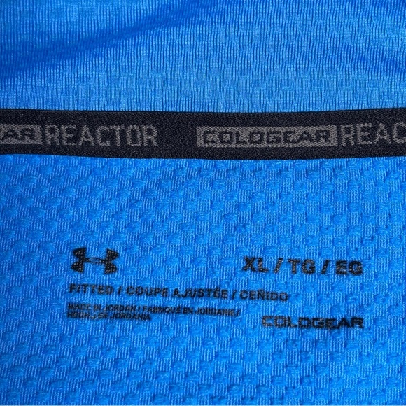 Under Armor ColdGear Reactor Fitted Long Sleeve Shirt-Blue-Men Size XL - Picture 3 of 5